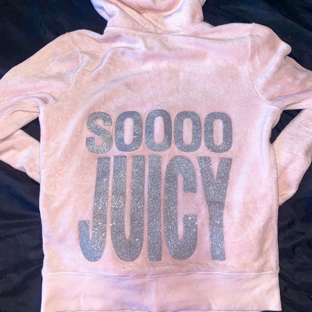 Baby pink juicy couture velour track jacket sz xs/s